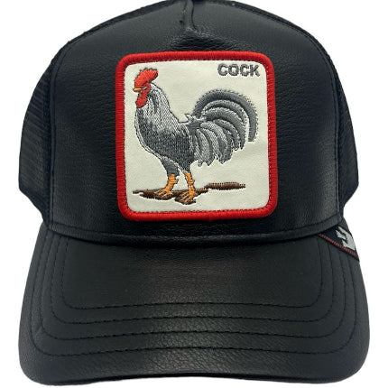 GORRA GOORIN BROS COCK BLACK PIEL