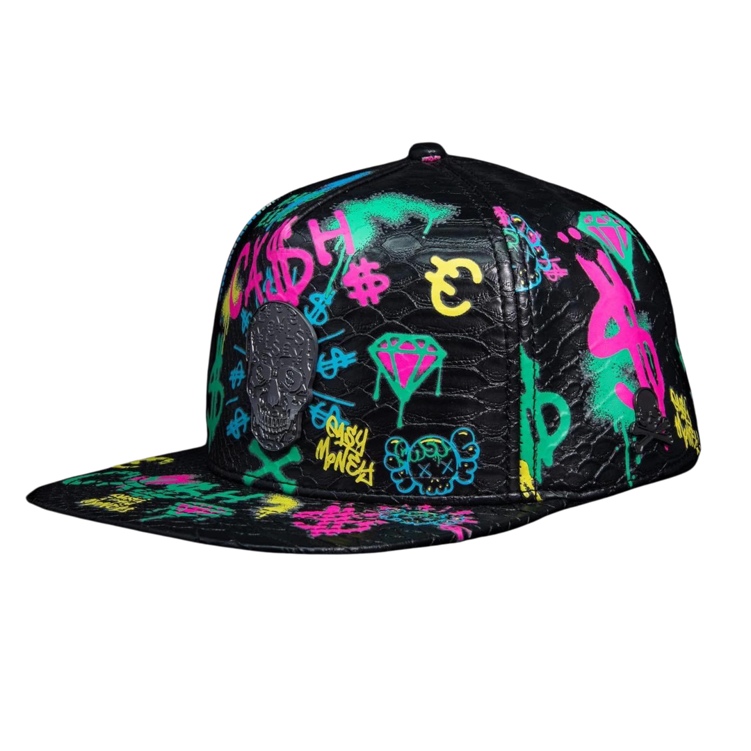 GORRA CASH ONLY SKULL NEGRO PIEL VISERA