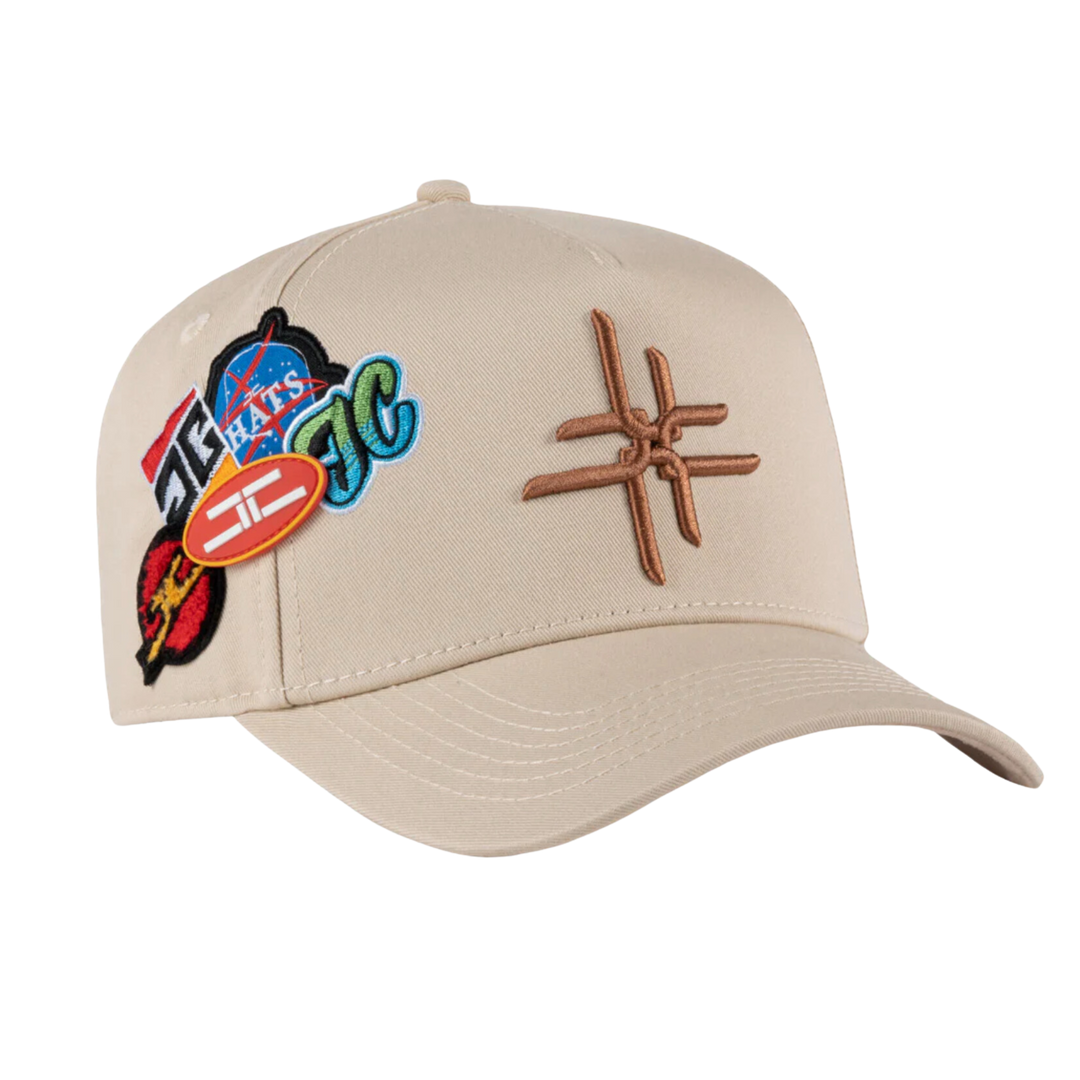 GORRA JC HATS DOUBLE CURVE BEIGE