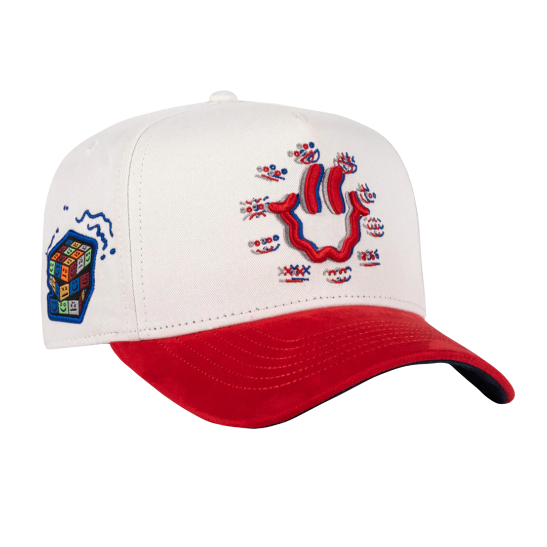 GORRA JC HATS HAPPY FACE BEIGE RED