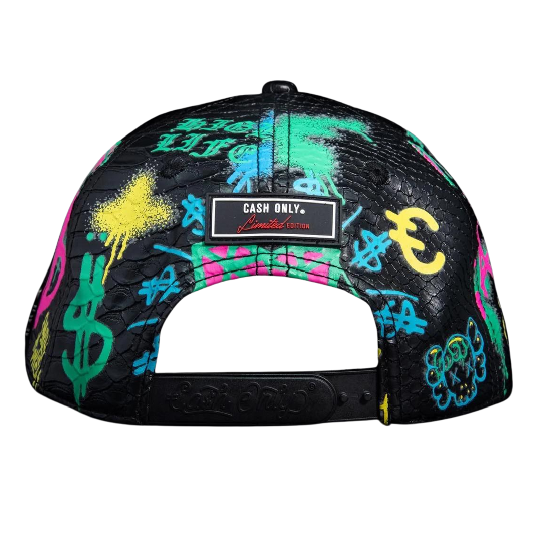 GORRA CASH ONLY SKULL NEGRO PIEL VISERA