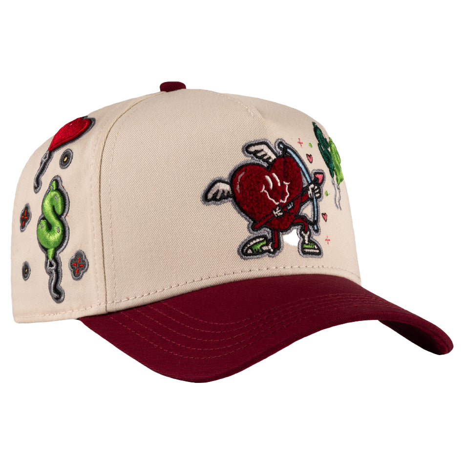 GORRA JC HATS MONEY LOVE BEIGE RED