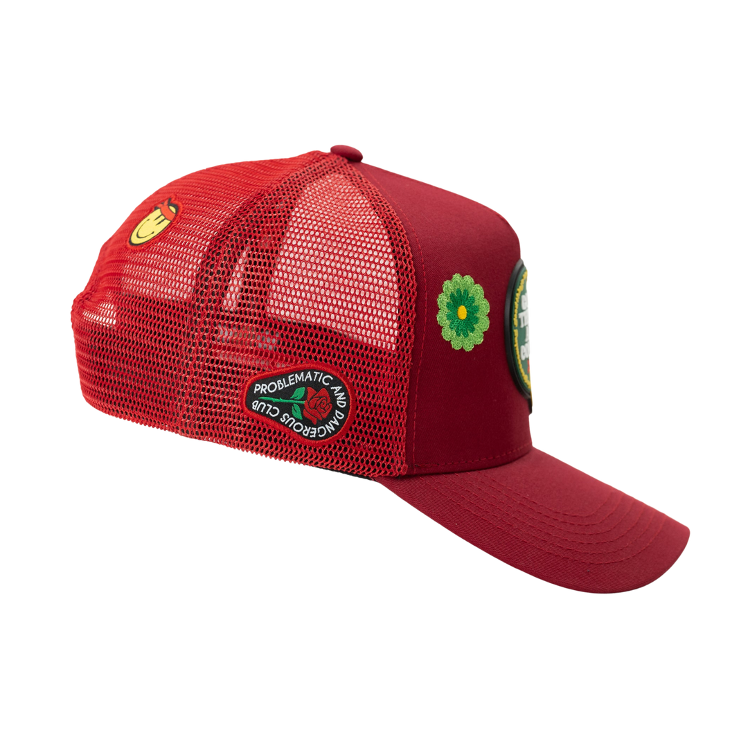 GORRA PROBLEATIC AND DANGEROUS CLUB GOOD THINS MALLA ROJA