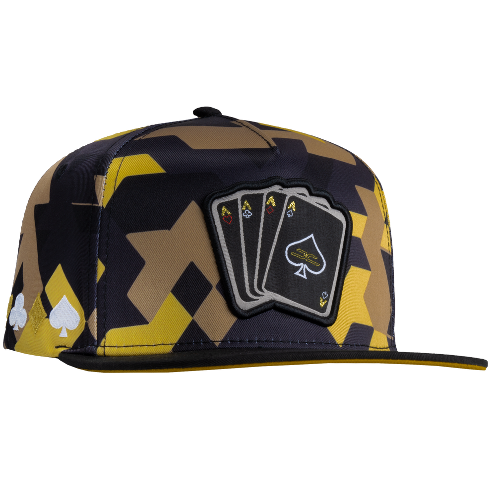 GORRA JC HATS POKER CAMO AMARILLO