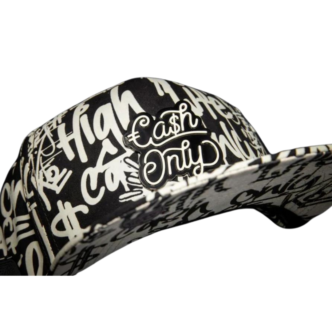 GORRA CASH ONLY YOU HAVE BEEN TAGED IN BLACK BACKGROUND