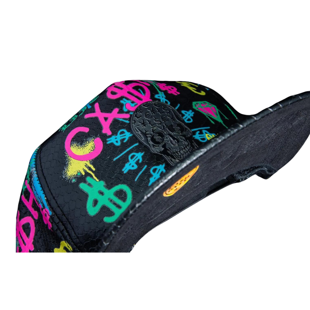 GORRA CASH ONLY SKULL NEGRO PIEL VISERA