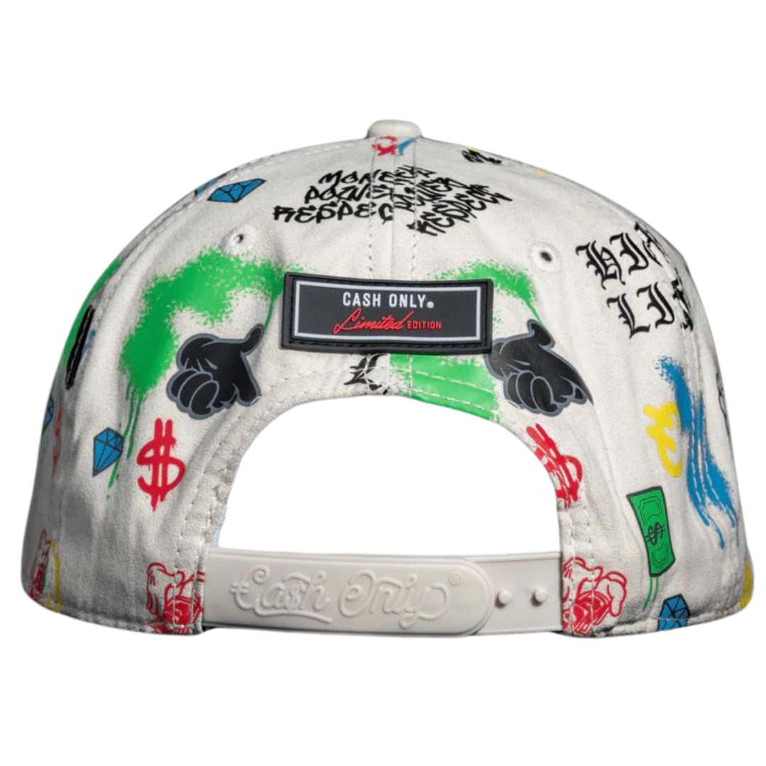 GORRA CASH ONLY FULL PRINT BEIGE GAMUZA