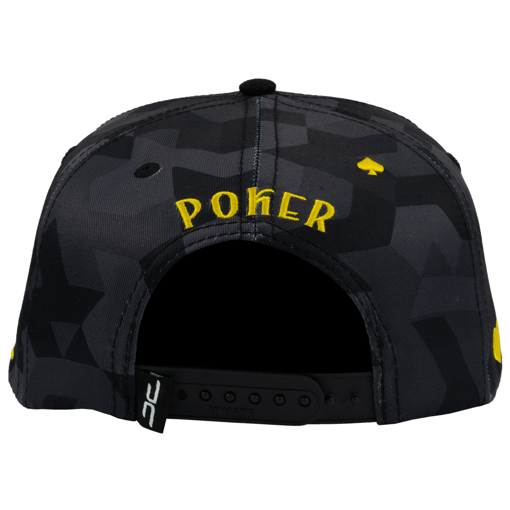 GORRA JC HATS POKER CAMO NEGRO AMARILLO